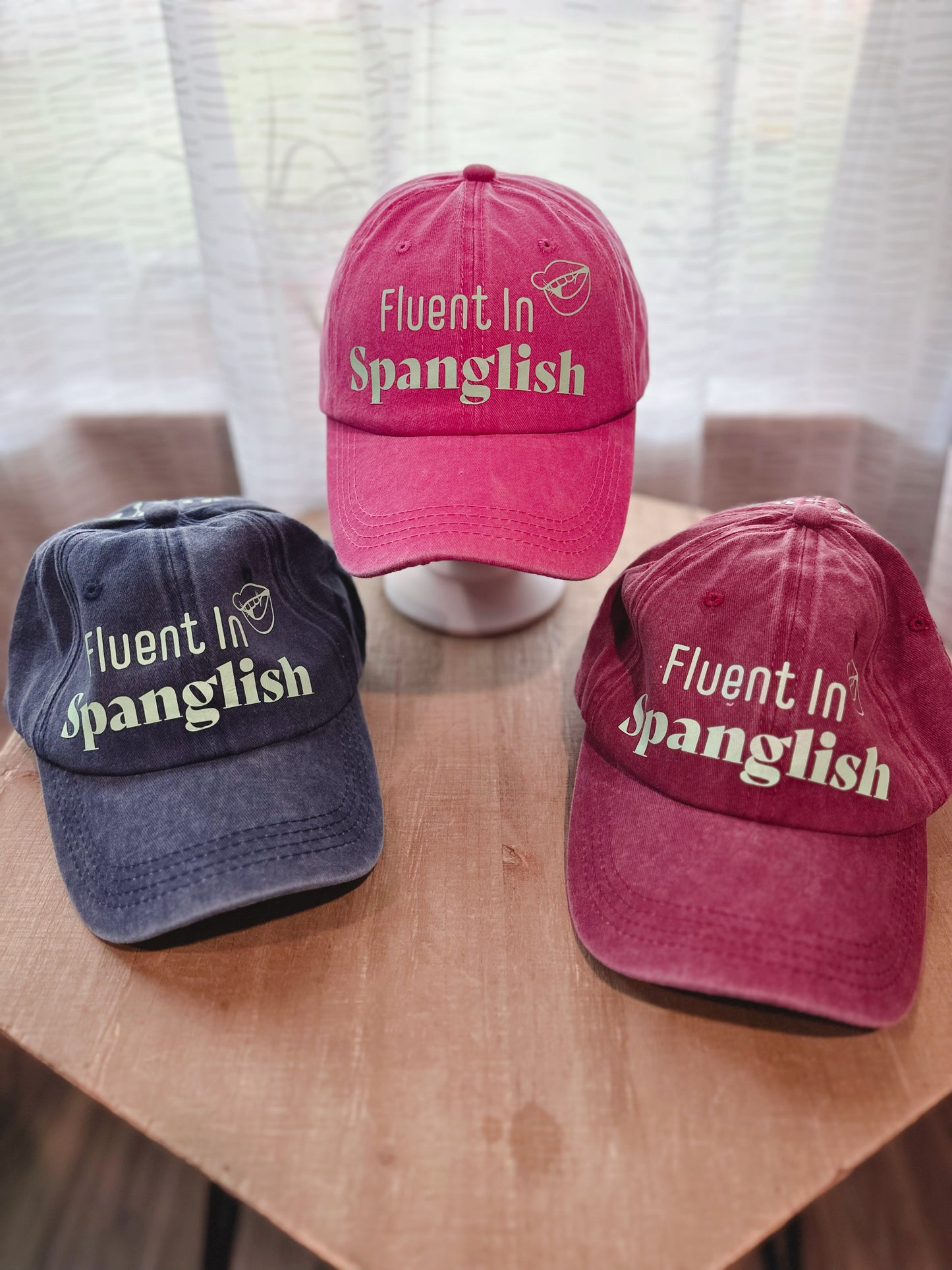 Collection Of Fluent In Spanglish Dad Hats. 