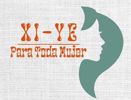 Xi-Ye / Para Toda Mujer in Orange with a silhouette of a woman in green. Main Logo. 